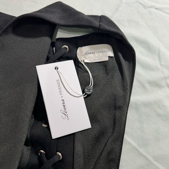 Lovers+ Friends Black Abbey Maxi Gown Size Small Sleeveless Fishtail Style - Picture 6 of 15